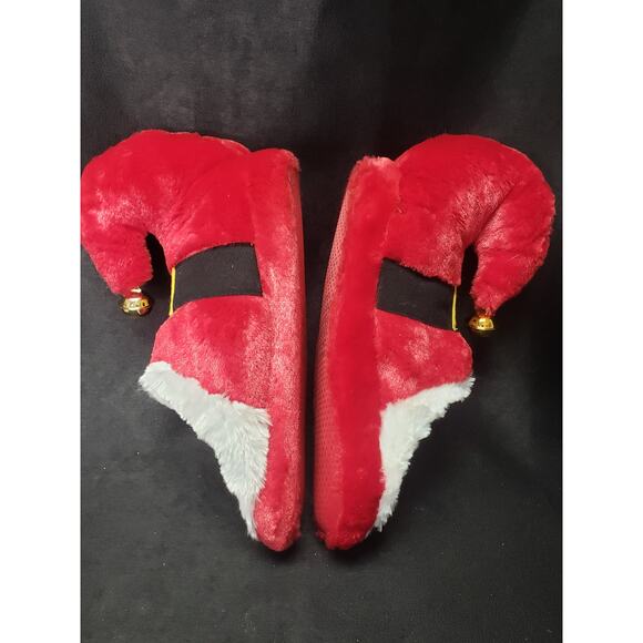 DanDee Collector's Choice Red Santa Belt Christmas Elf Jingle Bell Slippers - Picture 4 of 9